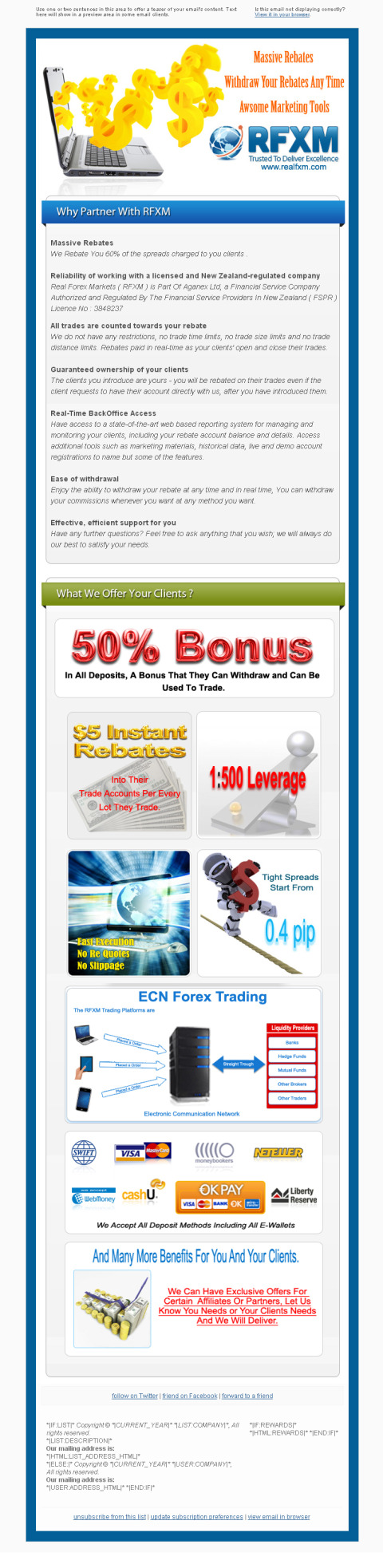 RFXM Partner Program HTML email template design